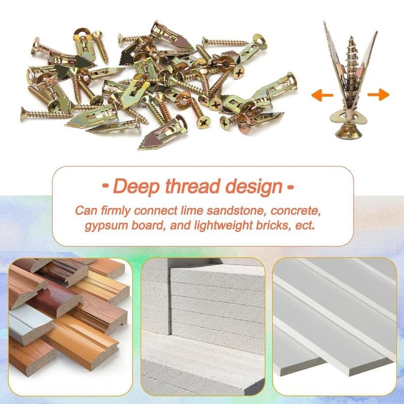 🔩200PCS Self-Drilling Drywall Anchors and Screws Kit 🔥Final 3 Hours: 50%OFF