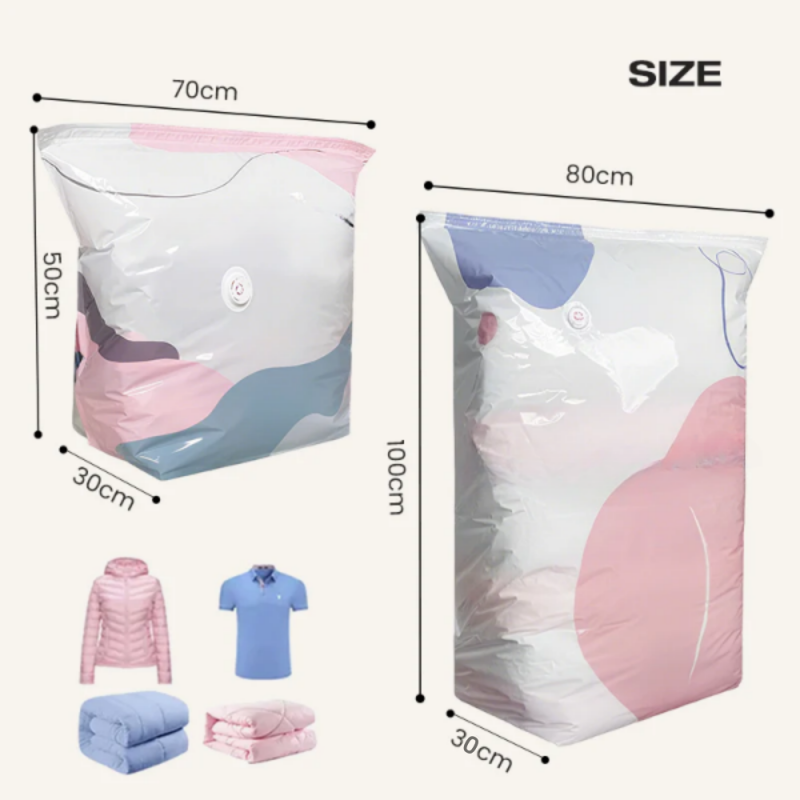 🥳💞50K+ SOLD!🧳💨 No‑Pump Vacuum Storage Bags – Press & seal, no pump needed. Saves 80% space, keeps clothes dry & dust‑free. Perfect for bulky bedding & off‑season gear. 🛏️🗄️