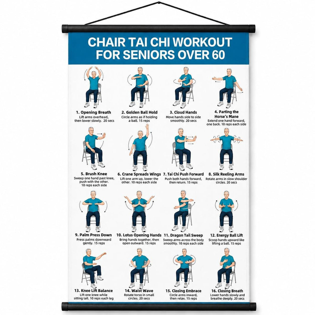 Tai Chi Workout Poster for Seniors