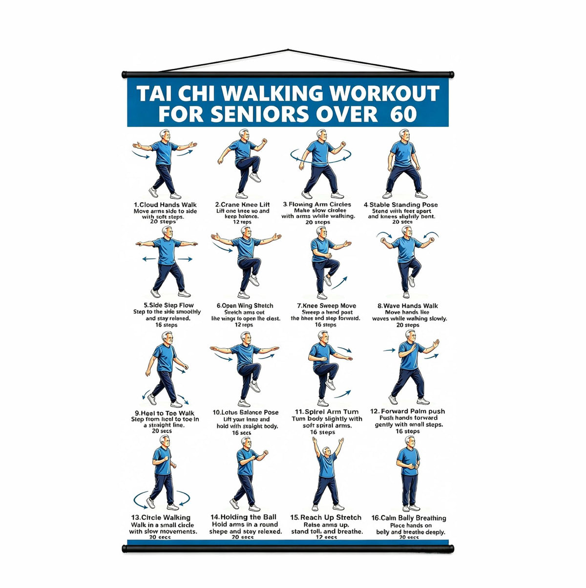 Tai Chi Workout Poster for Seniors