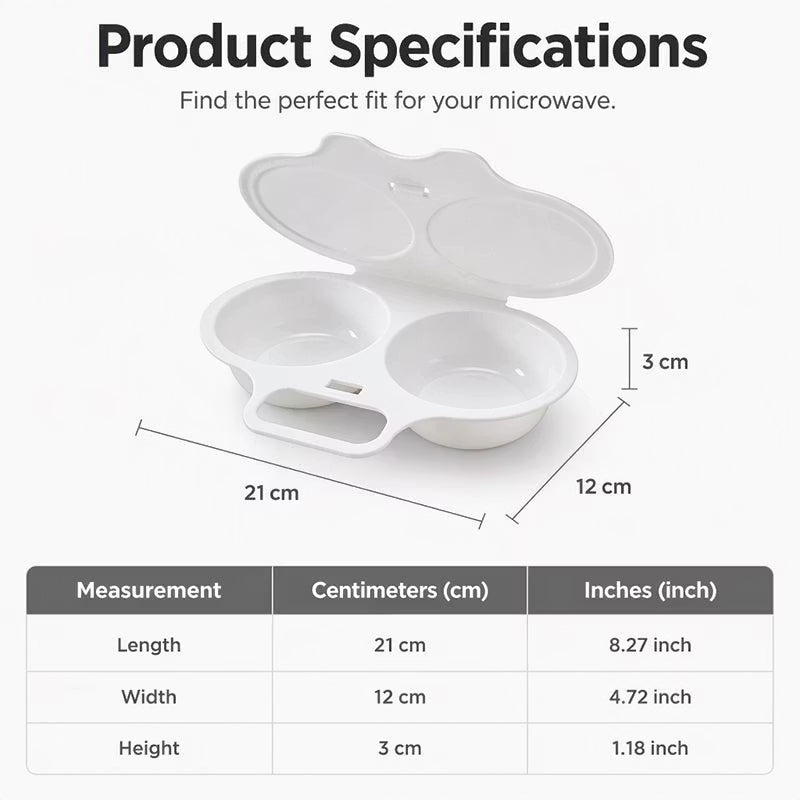 🥳2026 HOT SALE🥳💞50K+ SOLD! 🥗🎁 50% OFF! Microwave Egg Poacher——Dual‑cavity, non‑stick & easy clean. Healthier than frying – stock up & save! 🏠✅