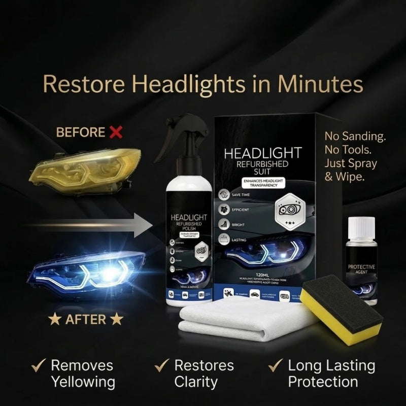 Headlight Restorer🚗New Lights, No Tools!💡