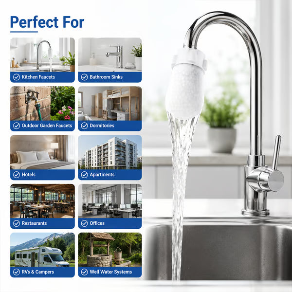 Universal Faucet Filter Bags — Hard Water Mineral, Rust & Sediment Traps with Splash-Proof Protection