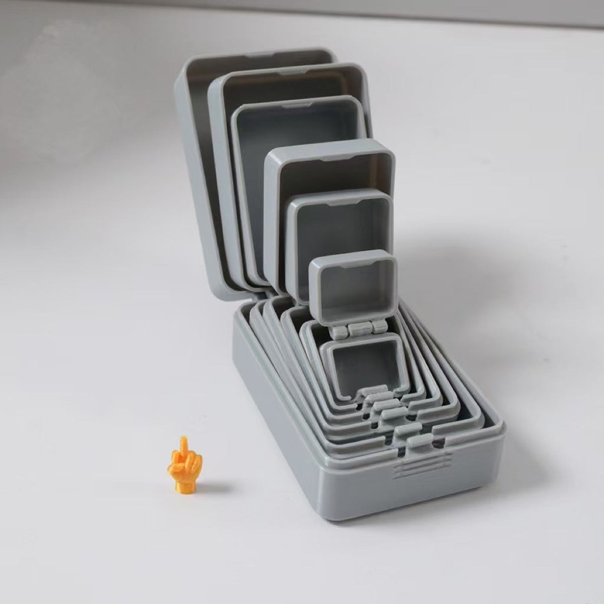🎁6-Layer 3D Printed Nesting Surprise Box with Hidden Middle Finger