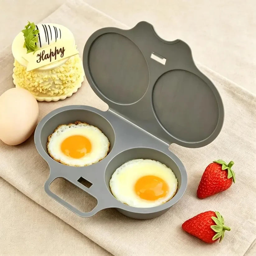 🥳2026 HOT SALE🥳💞50K+ SOLD! 🥗🎁 50% OFF! Microwave Egg Poacher——Dual‑cavity, non‑stick & easy clean. Healthier than frying – stock up & save! 🏠✅