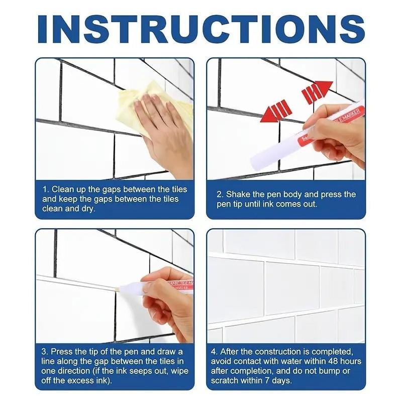 🔥BUY 1 GET 2 FREE🔥Tile Marker Grout Pen✨Last Day Promotion 60% OFF🔥