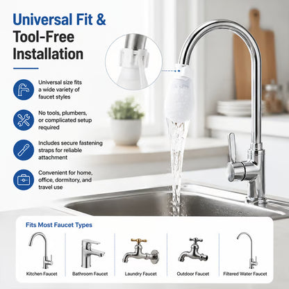 Universal Faucet Filter Bags — Hard Water Mineral, Rust & Sediment Traps with Splash-Proof Protection