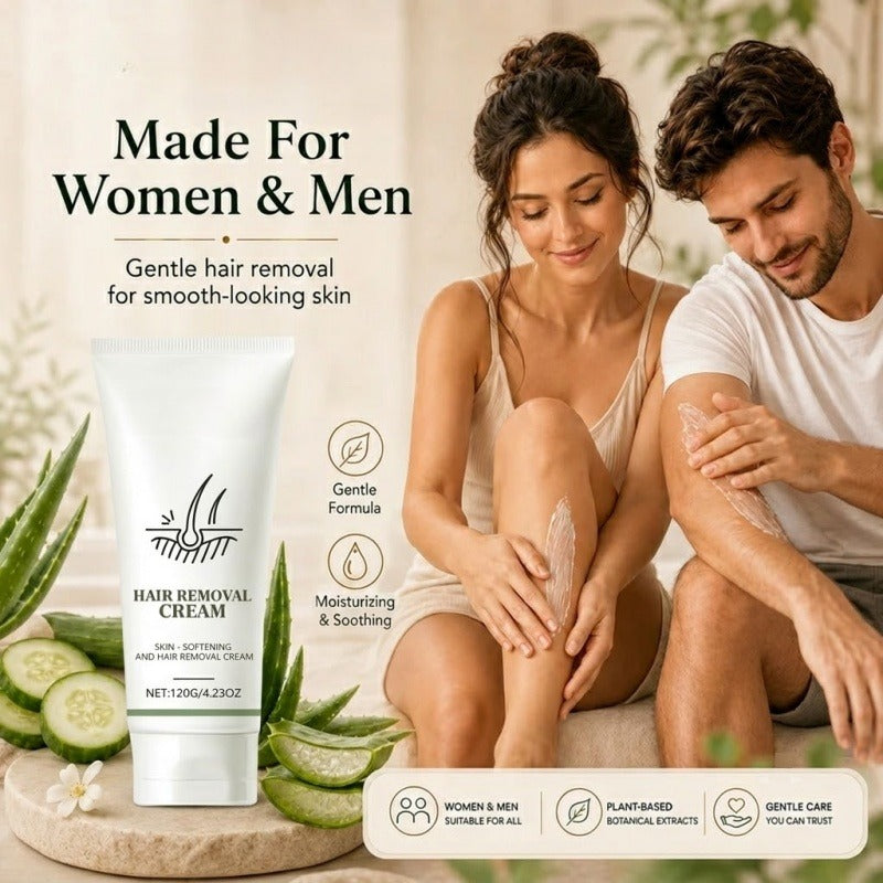 Natural Gentle Hair Removal Cream | For Women & Men, Sensitive Skin