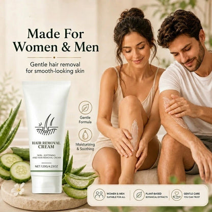 Natural Gentle Hair Removal Cream | For Women & Men, Sensitive Skin