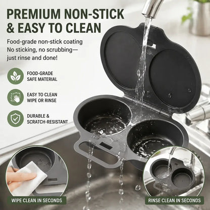 🥳2026 HOT SALE🥳💞50K+ SOLD! 🥗🎁 50% OFF! Microwave Egg Poacher——Dual‑cavity, non‑stick & easy clean. Healthier than frying – stock up & save! 🏠✅