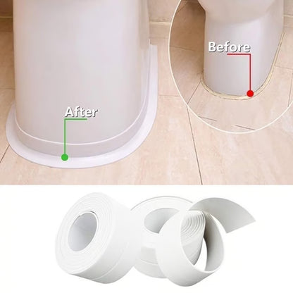 🚰 Self-Adhesive White Caulk Tape – Waterproof Sealant Strip