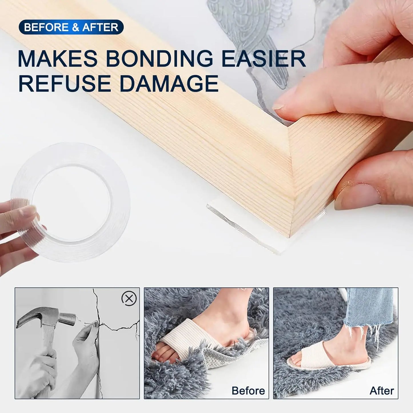 💥BUY 1 GET 1 FREE🕒 Ultra-strong Double Sided Adhesive Magic Grip Tape