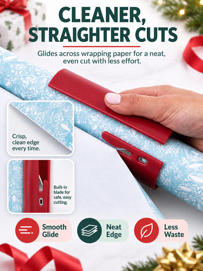 🔥 Christmas 50% OFF🎁Easy-Glide Gift Wrap Paper Cutter Set for Fast, Clean & Straight Cuts✂️