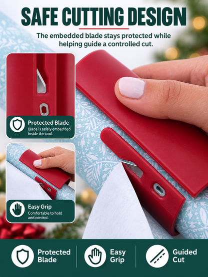 🔥 Christmas 50% OFF🎁Easy-Glide Gift Wrap Paper Cutter Set for Fast, Clean & Straight Cuts✂️