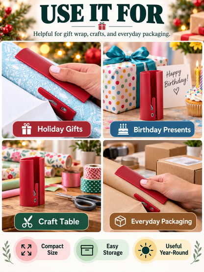 🔥 Christmas 50% OFF🎁Easy-Glide Gift Wrap Paper Cutter Set for Fast, Clean & Straight Cuts✂️