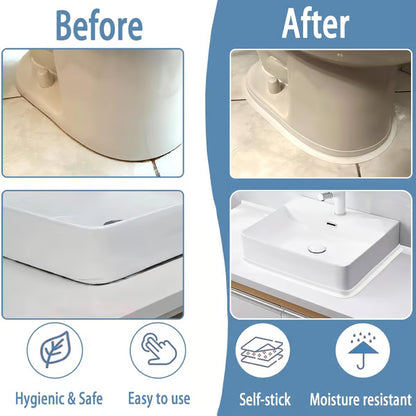 🚰 Self-Adhesive White Caulk Tape – Waterproof Sealant Strip