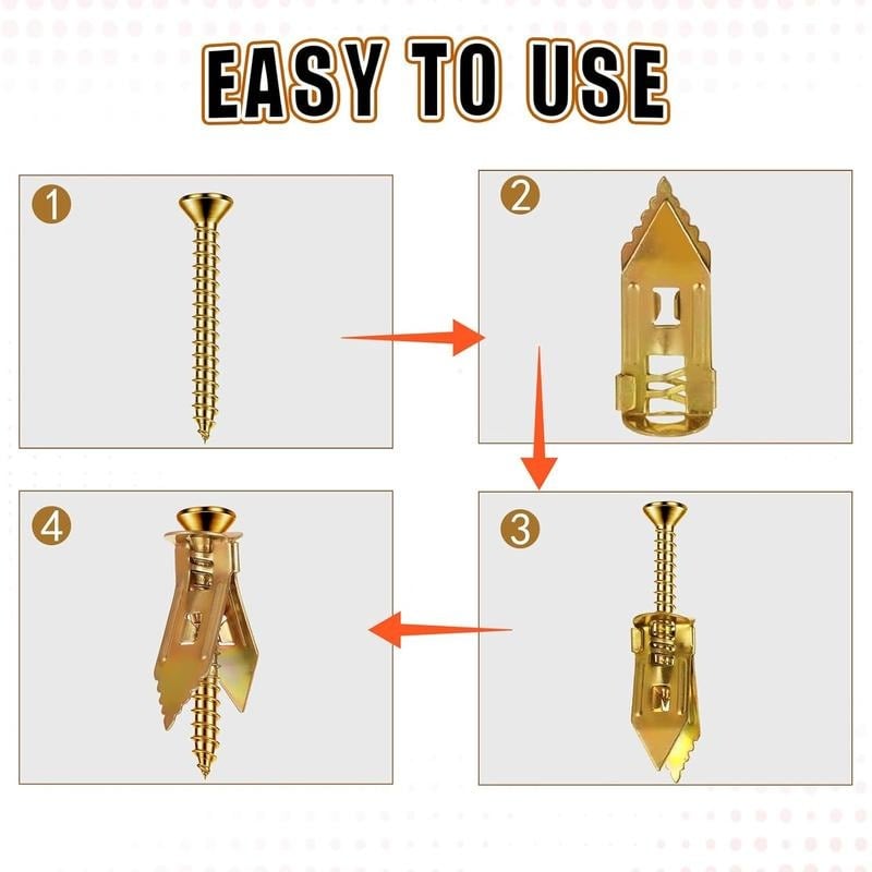🔩200PCS Self-Drilling Drywall Anchors and Screws Kit 🔥Final 3 Hours: 50%OFF