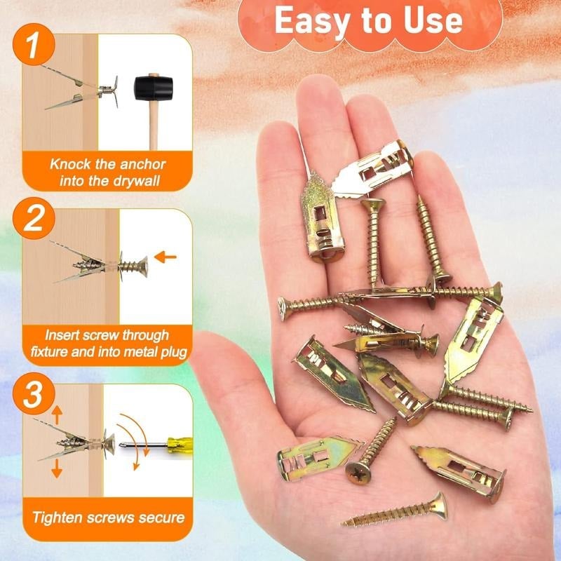 🔩200PCS Self-Drilling Drywall Anchors and Screws Kit 🔥Final 3 Hours: 50%OFF