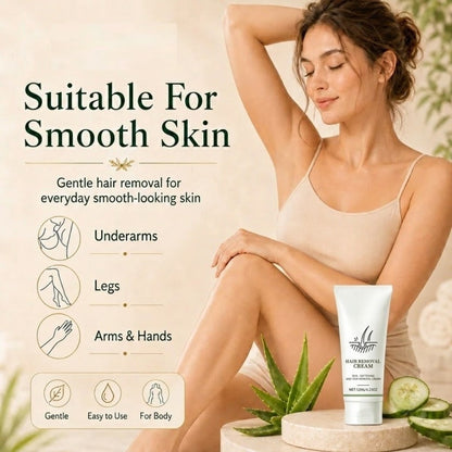 Natural Gentle Hair Removal Cream | For Women & Men, Sensitive Skin