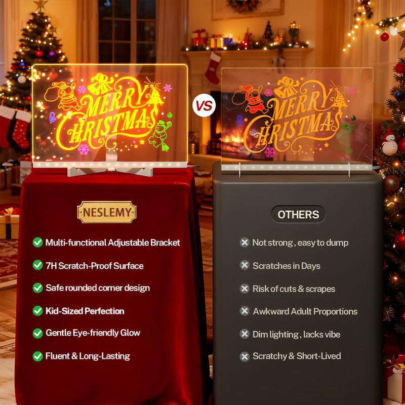 🔥50% OFF!🔥Led Drawing Board For Kids-Acrylic Dry Erase Light-Up Board with Stand Markers Wipes Spray Bottle