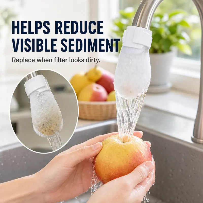 Universal Faucet Filter Bags — Hard Water Mineral, Rust & Sediment Traps with Splash-Proof Protection