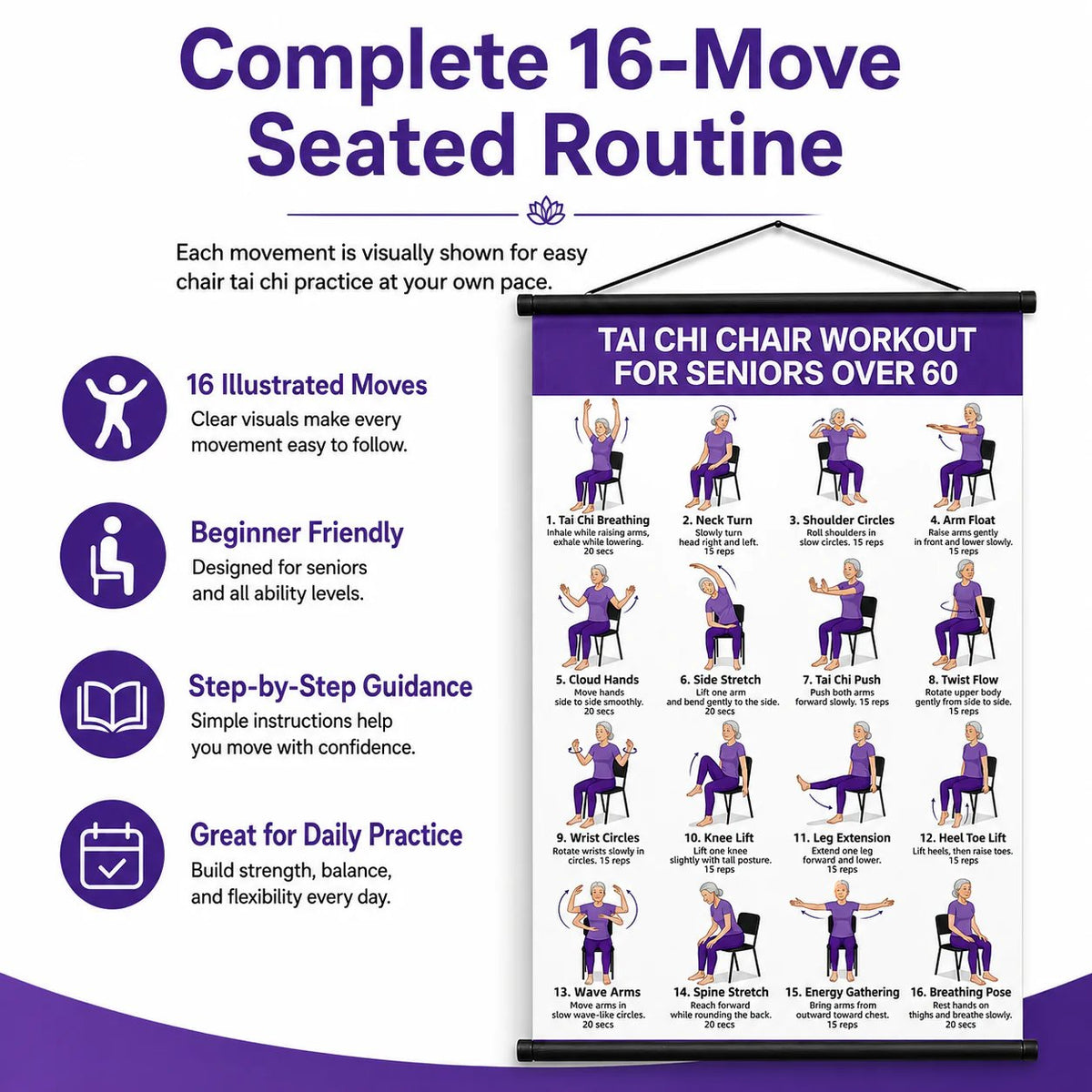 Tai Chi Workout Poster for Seniors