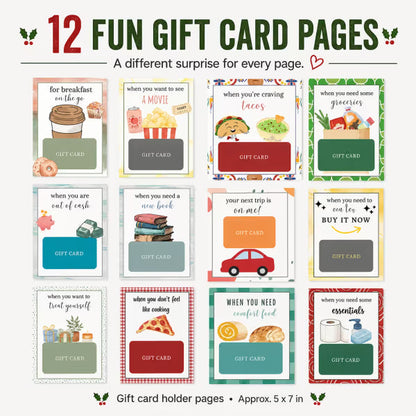 🎄📚Christmas Gift Card Book - 🎁Surprises On Every Page📚Hardcover & Durability Line