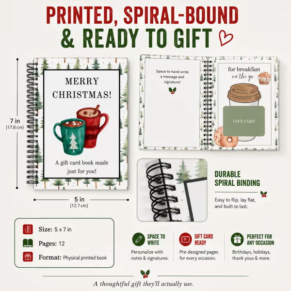 🎄📚Christmas Gift Card Book - 🎁Surprises On Every Page📚Hardcover & Durability Line