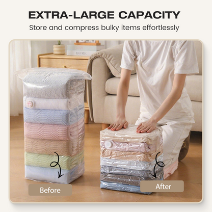 🥳💞50K+ SOLD!🧳💨 No‑Pump Vacuum Storage Bags – Press & seal, no pump needed. Saves 80% space, keeps clothes dry & dust‑free. Perfect for bulky bedding & off‑season gear. 🛏️🗄️